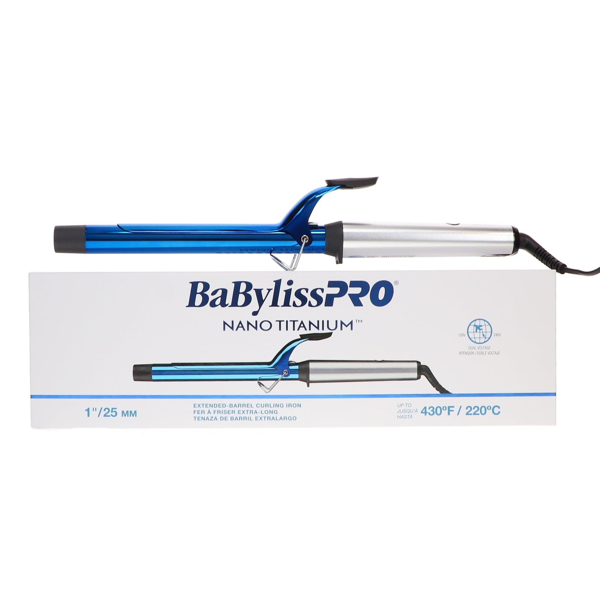 BABYLISS PRO Nano Titanium 1"/25mm Extended Barrel Curling Iron BNTW100XLUC